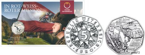 Commémorative 5 euros Argent Autriche 2015 Brillant Universel - Forces armees autrichienne