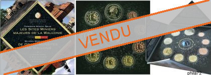 Coffret série monnaies euro Belgique 2013 BU - Sites miniers
