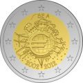 Commémorative commune 2 euros Belgique 2012 UNC - 10 ans de l'Euro