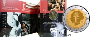 Commémorative 2 euros Belgique 2012 BU Coincard - Concours Reine Elisabeth