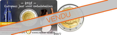Commémorative 2 euros Belgique 2015 Coincard version flamande - Année Europeenne du developpement