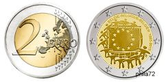 Commémorative commune 2 euros Belgique 2015 UNC - 30 ans du Drapeau Européen