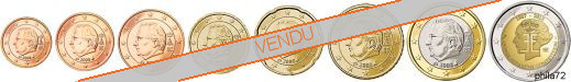 Série complète pièces 1 cent à 2 euros (75ans concours Reine Elisabeth) Belgique année 2012 UNC