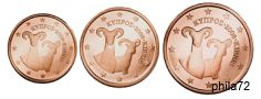Série 1-2-5 cents Chypre année 2021 UNC