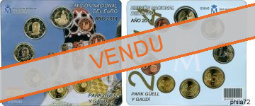Coffret série monnaies euro Espagne 2014 BU - Parc de Guell
