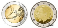 Commémorative 2 euros Espagne 2014 UNC - Succession au trone carlos par FelipeVI