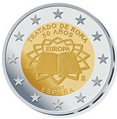 Commémorative commune 2 euros Espagne 2007 UNC - Traité de Rome