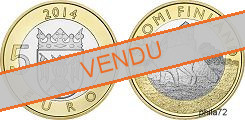 Commémorative 5 euros Finlande 2014 UNC - Faune animaux Proper - Fox renard