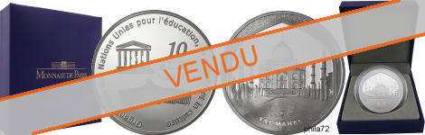 Commémorative 10 euros Argent Taj Mahal France 2010 Belle Epreuve - Monnaie de Paris