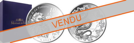 Commémorative 10 euros Argent année du Dragon France 2012 Belle Epreuve - Monnaie de Paris
