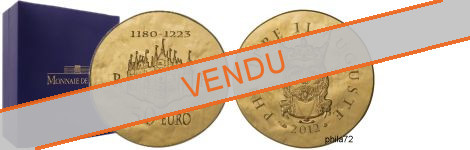 Commémorative 50 euros Or Philippe II Auguste 2012 Belle Epreuve - Monnaie de Paris