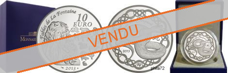 Commémorative 10 euros Argent année du Serpent France 2013 Belle Epreuve - Monnaie de Paris