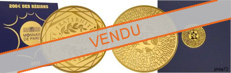 Commémorative 200 euros Or Euros des regions 2011 Brillant Universel - Monnaie de Paris
