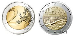 Commémorative 2 euros France 2014 UNC - D Day - 70ème anniversaire du debarquement