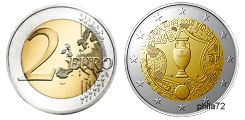 Commémorative 2 euros France 2016 UNC - Football UEFA euro 2016