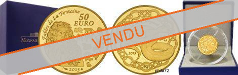 Commémorative 50 euros Or année du Serpent France 2013 Belle Epreuve - Monnaie de Paris