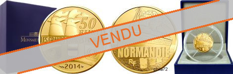 Commémorative 50 euros Or le Normandie 2014 Belle Epreuve - Monnaie de Paris