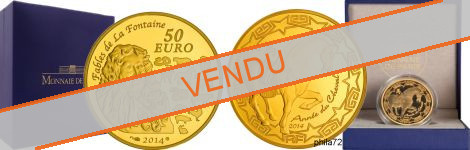 Commémorative 50 euros Or année du Cheval France 2014 Belle Epreuve - Monnaie de Paris