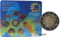 Coffret série monnaies euro Grèce jo 2011 Brillant Universel - avec 2 euro commemorative JO