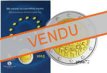 Commémorative commune 2 euros Grèce 2015 UNC Coincard - 30 ans du Drapeau Européen