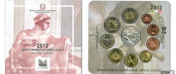Coffret série monnaies euro Italie 2012 BU - Chapelle sixtine