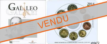Coffret série monnaies euro Italie 2014 BU - Galileo Galilei