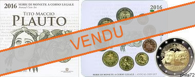 Coffret série monnaies euro Italie 2016 BU - Plauto