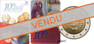 Commémorative commune 2 euros Italie 2012 BU Coincard - 10 ans de l'Euro