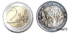 Commémorative 2 euros Italie 2005 UNC - 1 an de la constitution Européenne