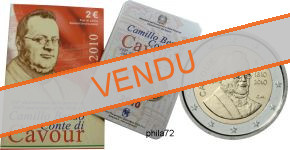Commémorative 2 euros Italie 2010 BU Coincard - Comte de Cavour