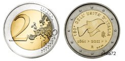 Commémorative 2 euros Italie 2011 UNC - Anniversaire de son unification