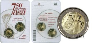 Commémorative 2 euros Italie 2015 BU Coincard - Dante Alighieri