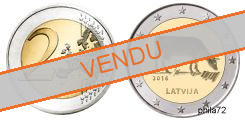 Commémorative 2 euros Lettonie 2016 UNC - Agriculture Lettone vache brune