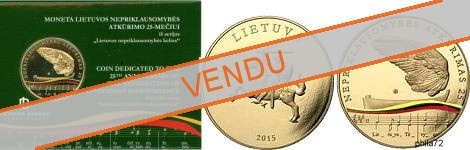 Commémorative 5 euros Lituanie 2015 Belle Epreuve Coincard - Independance