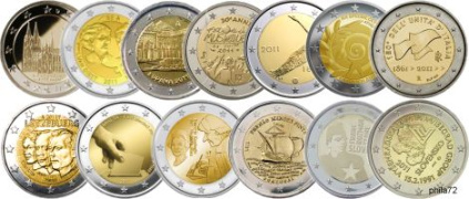 Lot des 13 pièces 2 euros commémoratives 2011 UNC