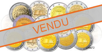 Lot des 13 pièces 2 euros commémoratives communes 2007 UNC - Traité de Rome