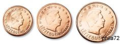 Série 1-2-5 cents Luxembourg année 2021 UNC