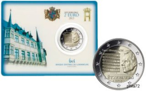 Commémorative 2 euros Luxembourg 2013 BU Coincard - Hymne national du Grand duc