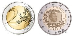Commémorative commune 2 euros Luxembourg 2015 UNC - 30 ans du Drapeau Européen