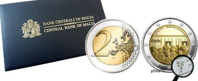 Commémorative 2 euros Malte 2012 BU - 1887 majority representation - avec poinçon KNM (issue du coffret BU Malte 2012)