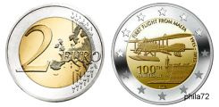 Commémorative 2 euros Malte 2015 UNC - Premier vol de Malte