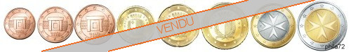 Série complète pièces 1 cent à 2 euros Malte année 2008 UNC