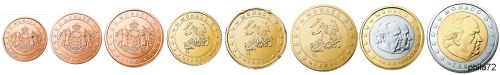 Série complète pièces 1 cent à 2 euros Monaco année 2001 UNC