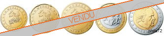 Série courte de 5 pièces 10 cents a 2 euros Monaco année 2002 UNC