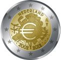 Commémorative commune 2 euros Pays-Bas 2012 UNC - 10 ans de l'Euro