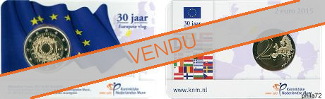 Commémorative commune 2 euros Pays-Bas 2015 BU coincard - 30 ans du Drapeau Européen