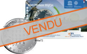 Commémorative 5 euros Pays-bas 2014 Brillant Universel Coincard - Moulins a vent de Kinderdijk