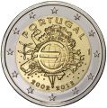 Commémorative commune 2 euros Portugal 2012 UNC - 10 ans de l'Euro