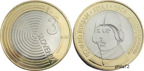 Commémorative 3 euros Slovénie 2009 UNC - Edvard Rusjan