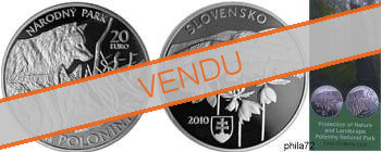Commémorative 20 euros Argent Slovaquie 2010 Brillant Universel - Parc national des Poloniny